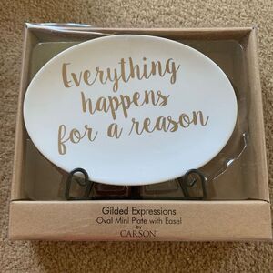 Carson Gilded Expressions Oval Plate Everything Happens For A Reason *New*
